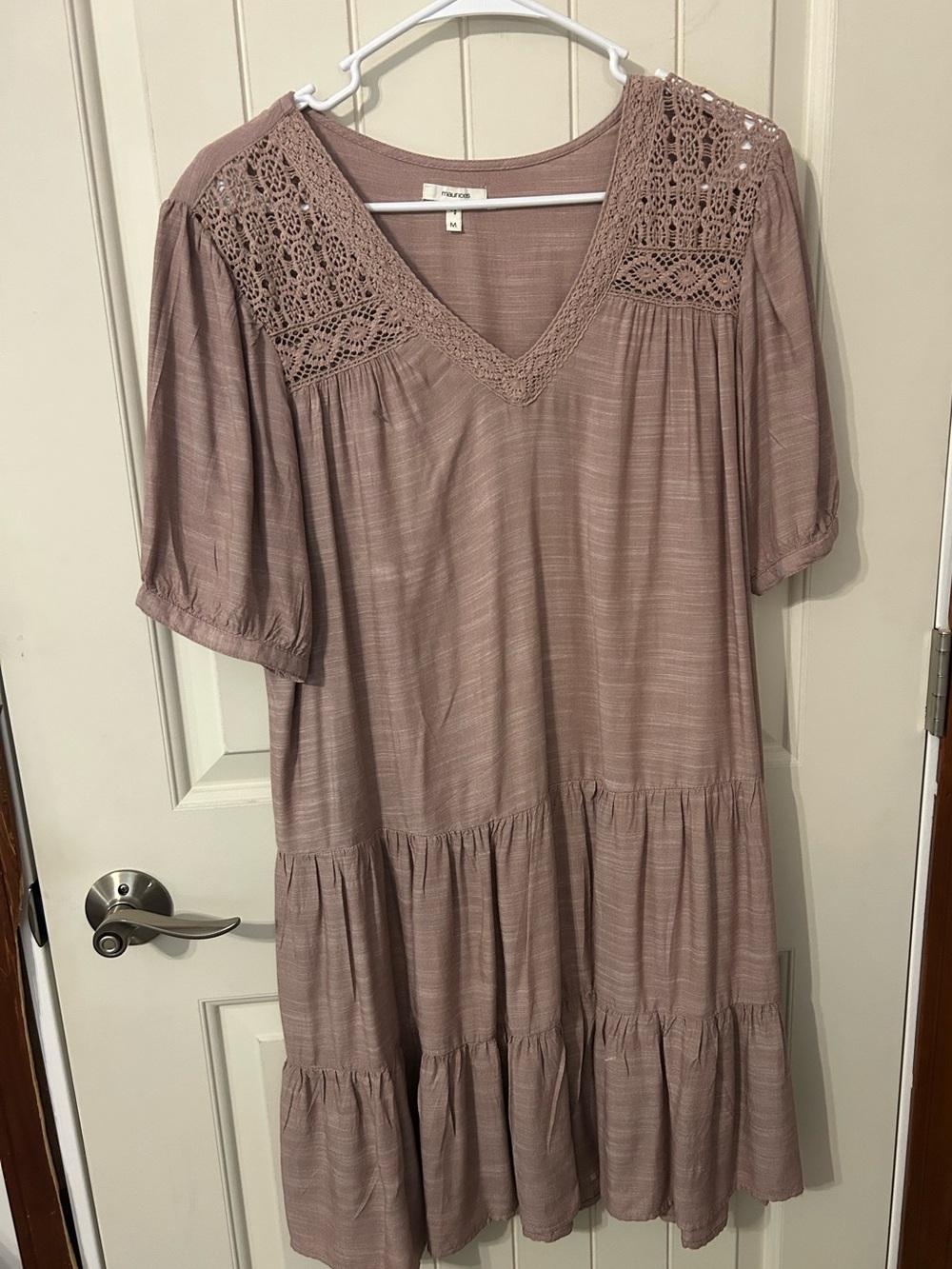 V-Neck Dress in Dusty Mauve